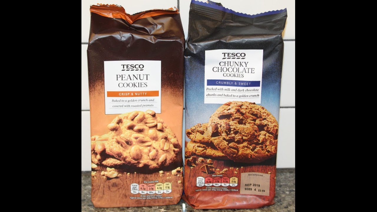 Tesco Peanut Cookies & Chunky Chocolate Cookies Review YouTube