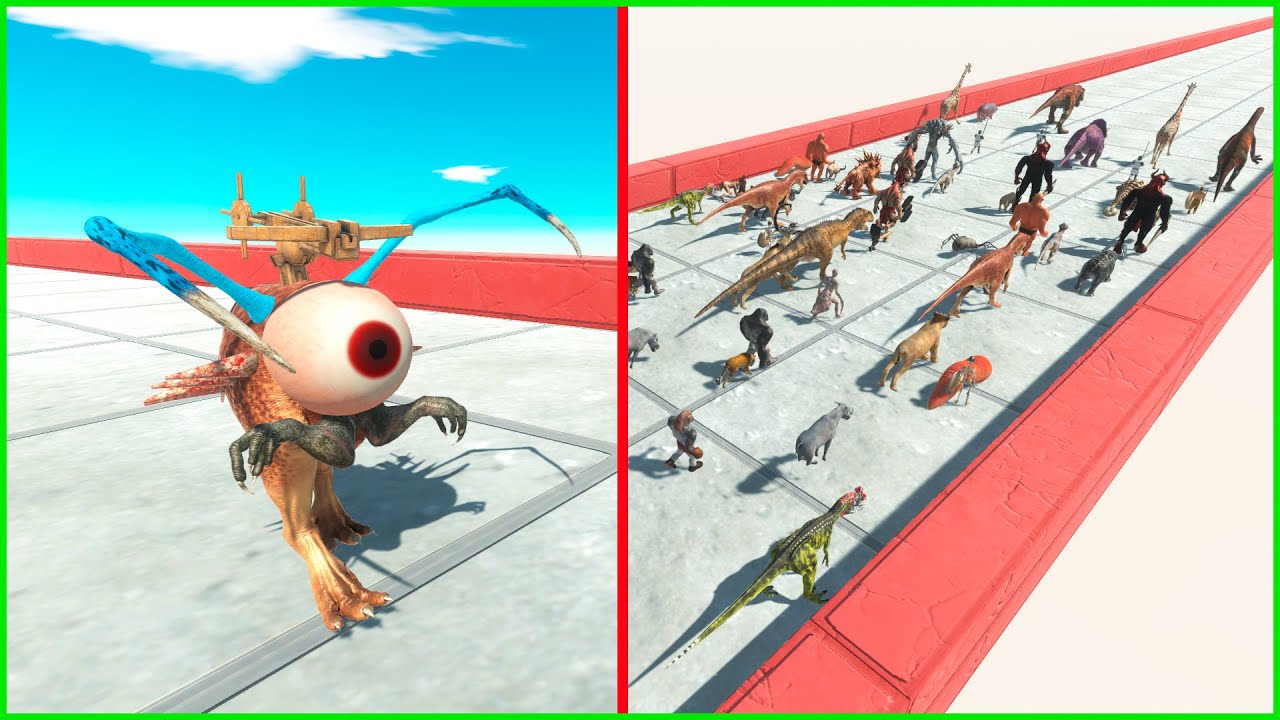 Running Units on the road from the Monster - Animal Revolt Battle Simulator