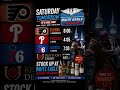 Flyers , Sixers and Phillies all play tomorrow and the Kentucky Derby