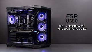 High Performance Amd Gaming Pc Build Fsp U580 Powercolor 9070 Xt Klevv Urbane V