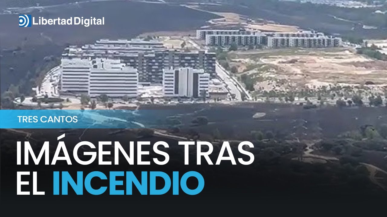 Las consecuencias del incendio de Tres Cantos, desde el aire