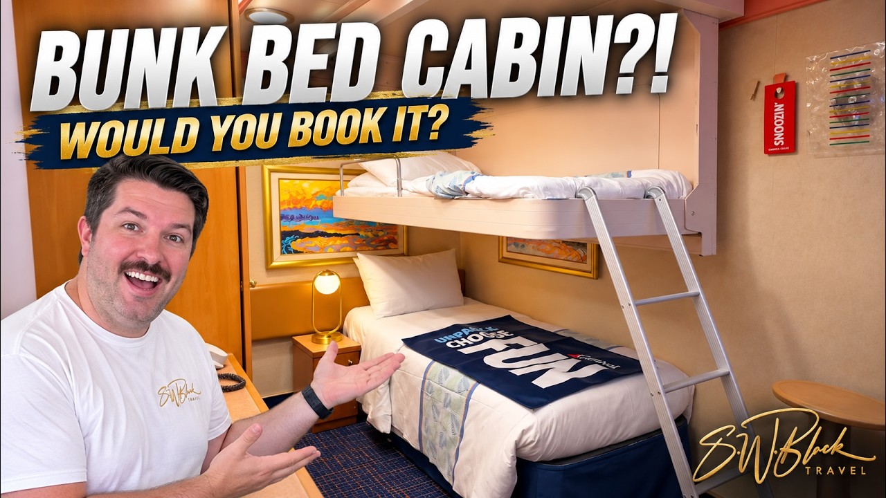 Cabin 6360 Tour | Carnival Splendor Category 1A Interior Bunk Bed Cabin