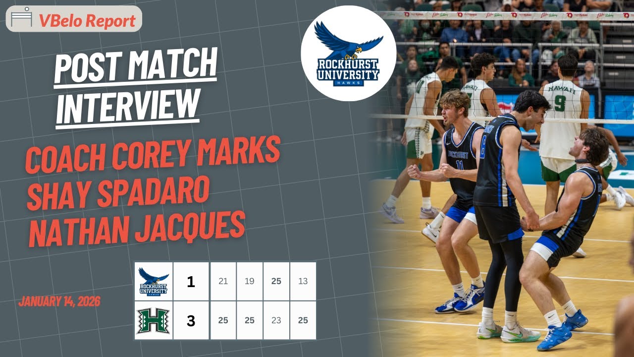 Rockhurst Men's Volleyball: Postgame Interview | Hawaii (1/14/2026)