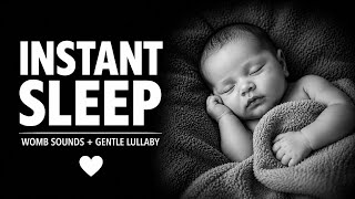 EXTREMELY PEACEFUL BABY LULLABY 🌙 4 Hours Mozart/Brahms Lullaby + Womb Sounds | Dark Screen NoAd