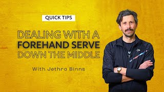 Squash Tips: Dealing With A Forehand Serve Down The Middle | With Jethro Binns