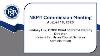 Nonemergency Medical Transportation Commission August 18, 2026