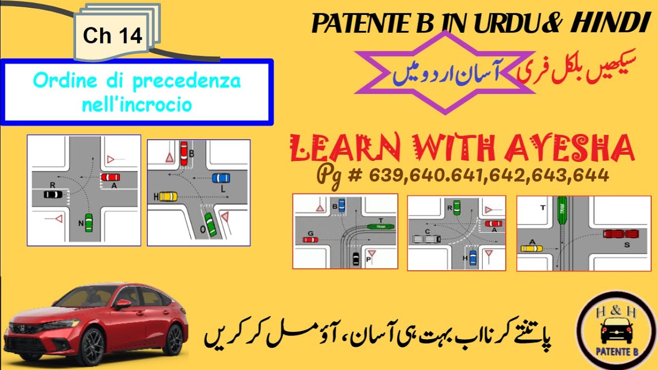 Patente B In Urdu HindiICh 14 page (639-644)IOrdine di precedenza nell’incrocio ILEARN WITH AYESHA
