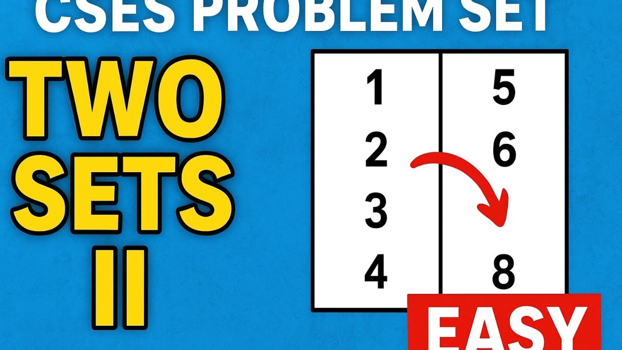 Two Sets II | CSES | Dynamic Programming - YouTube