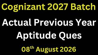 Cognizant Aptitude Assessment Questions And Answers | Cognizant Aptitude Assessment Previous Year