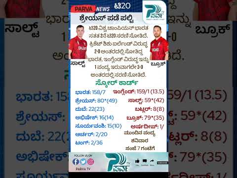 ಶ್ರೇಯಸ್ ಪಡೆಗೆ ಹೀನಾಯ ಸರಣಿ ಸೋಲು l T20 Series l India l England l Parva TV