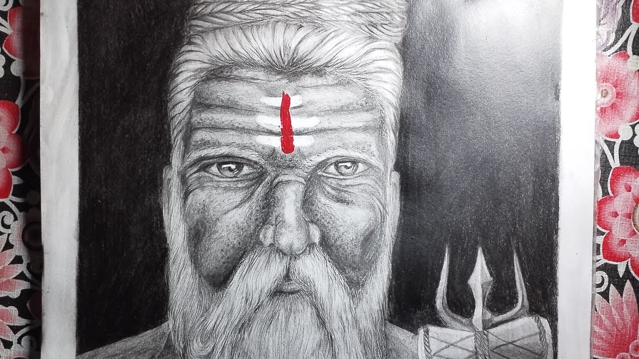 Drawing Sadhu Maharaj || how to draw white beard 