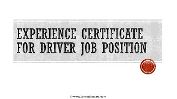 How to Write a Work Experience Letter for Driver Job Post