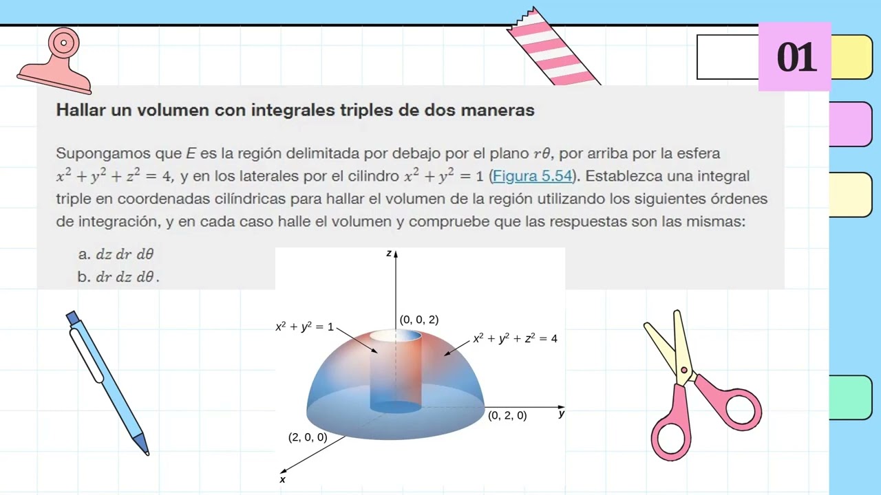 Integrales triples en coordenadas cilíndricas y esféricas.