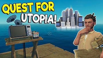 SEARCH FOR THE SECRET UTOPIA ISLAND & RAFT HOTEL! - Raft Survival Multiplayer Gameplay - Raft Game
