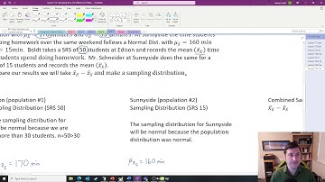 Lesson 7.3c Sampling Dist. of 2 means