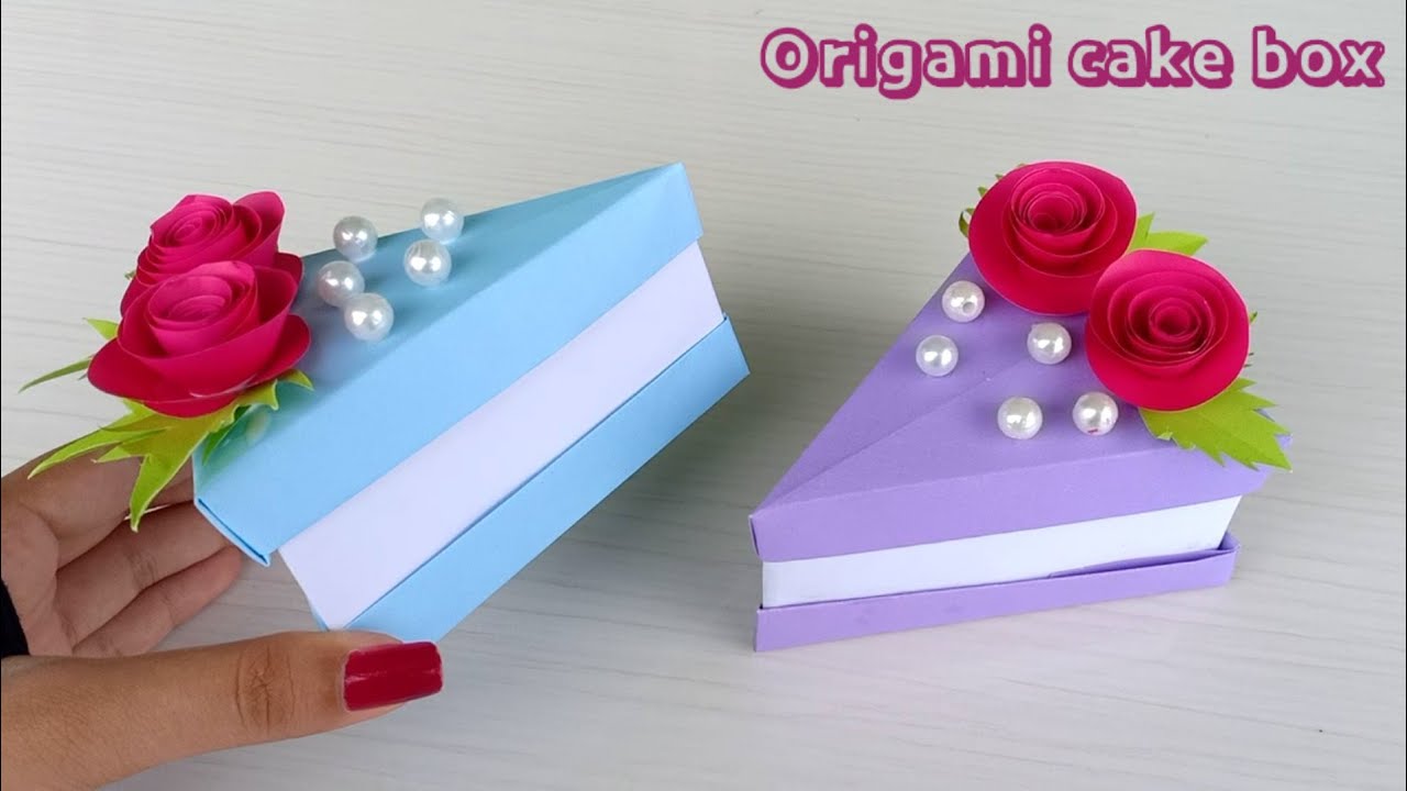 Origami Cake Slice Box Tutorial / Triangular Box / how to make paper
