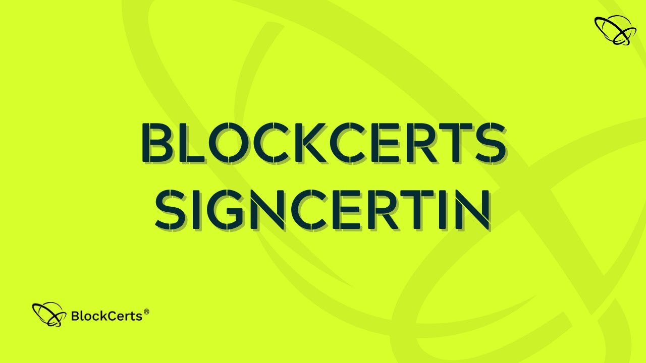 BlockCERTs SignCERTin | BlockCerts AI Blockchain - Community HELP - YouTube