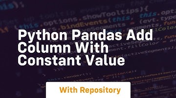 python pandas add column with constant value