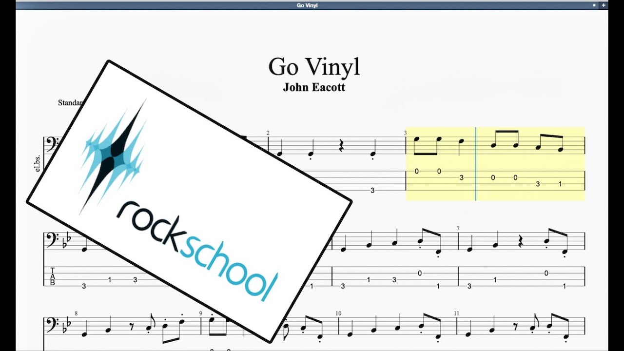 Go Vinyl (2006 Syllabus) Rockschool Grade 1 Bass