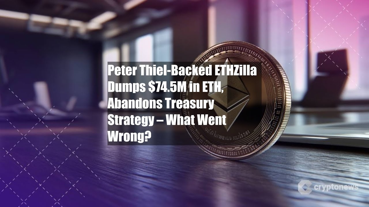 Компания ETHZilla, поддерживаемая Питером Тилем, продала ETH на сумму 74,5 млн долларов и отказал...