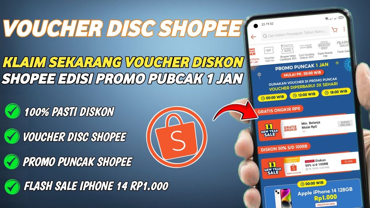 VOUCHER DISKON SHOPEE 100 RIBU EDISI NEW YEAR SALE COUNTDOWN TO 2024