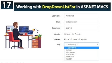 Class 17-Working with DropDownListFor from database in asp.net mvc5 2019