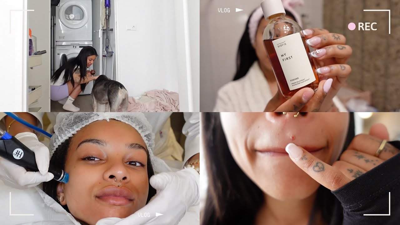 living alone again, skincare asmr, cleaning my apartment & a piercing nightmare | vlog