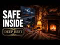 Rainy Storm Outside, Warm Fire Inside — Cottage Ambience for Study & Sleep