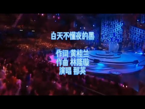 你永远不懂我伤悲，像《白天不懂夜的黑》~那英