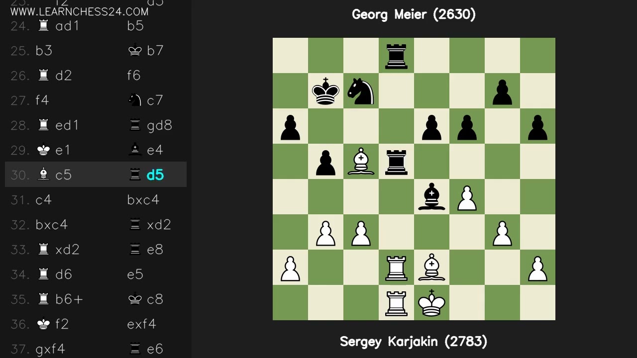 Francesa-Tarrasch: Sergey Karjakin (2783) vs Georg Meier (2630)