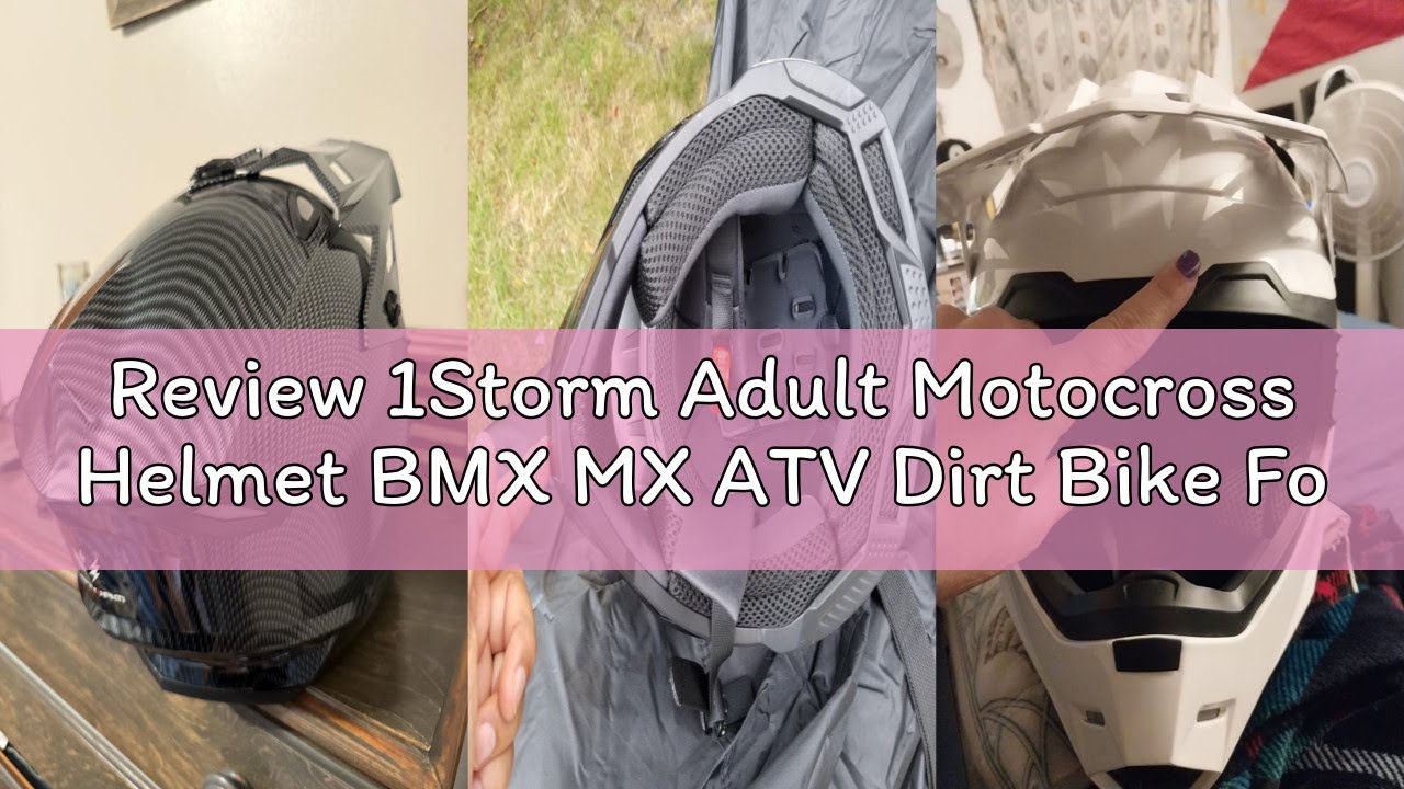 Review 1Storm Adult Motocross Helmet BMX MX ATV Dirt Bike Four Wheeler Quad Motorcycle Full Face Hel