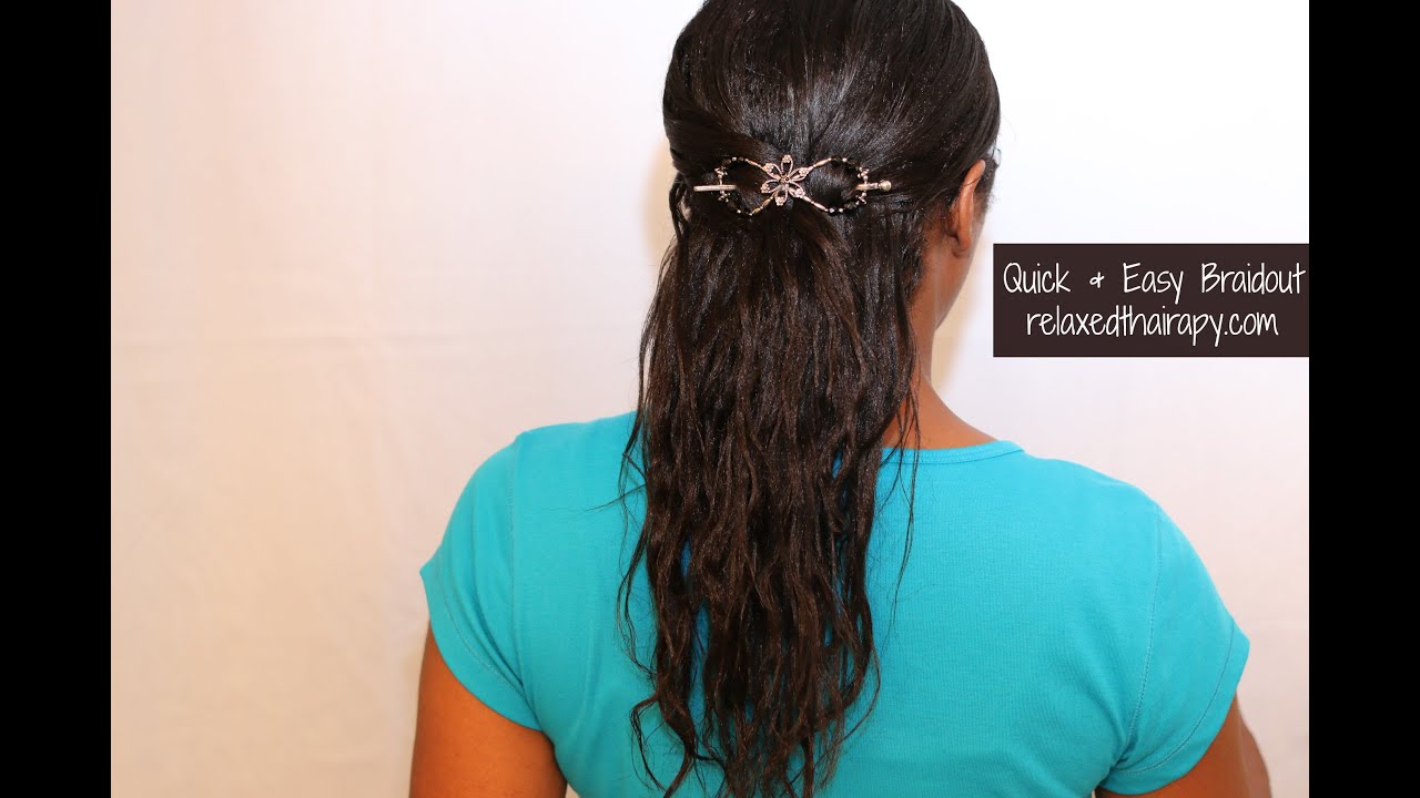 [21] Braid Out on Relaxed Hair 