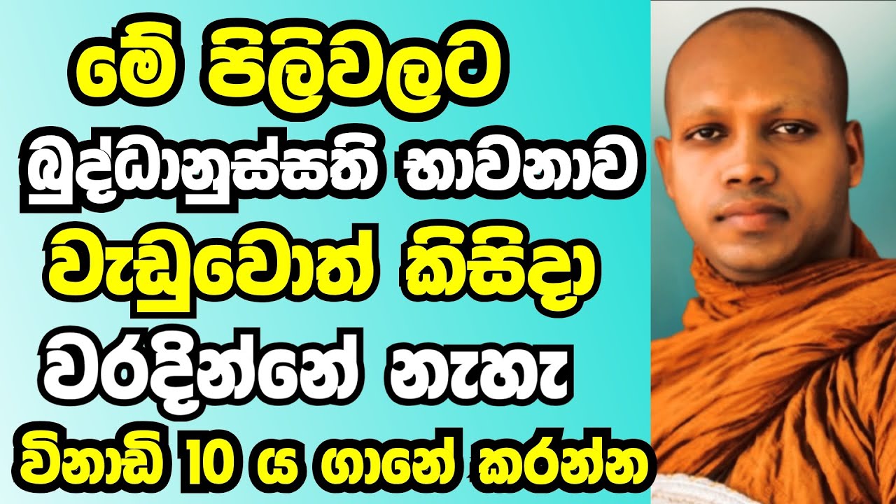 මේ පිලිවලට බුද්ධානුස්සති භාවනාව වැඩුවොත් එය නිවනටම හේතුවේවි | Ven hasalaka seelawimala thero bana