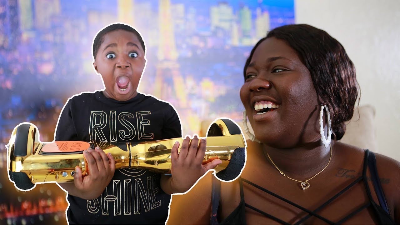SURPRISED MY SON WITH A BEAUTIFULL GOLD HOVERBOARD !