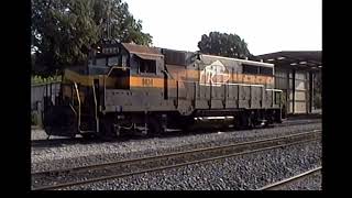 DYERSBURG TENN JULY 1995 TENNKEN RR GP28 PLUS A CAMPBELL S 66 EXPRESS TRAILER HUMPIN TO PLEASE