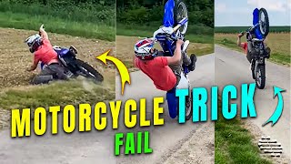 Guy Loses Control Then Falls off Motorcycle Attempting a Trick