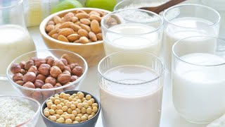 ثلاث أنواع من الحليب النباتى بديل الحليب الطبيعى  لمرضى القولون وحساسية اللاكتوز