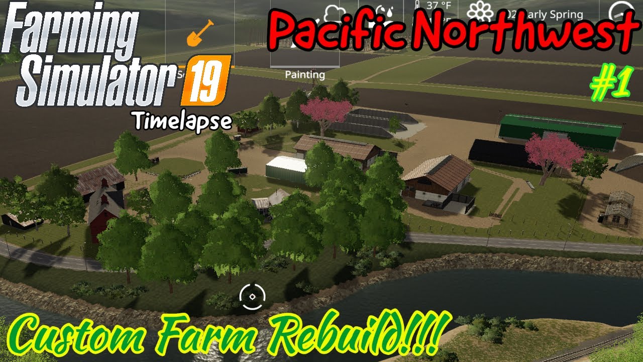PACIFIC NORTHWEST | CUSTOM DAIRY FARM BUILD!! | FS19 Timelapse | #1 | Xbox one X