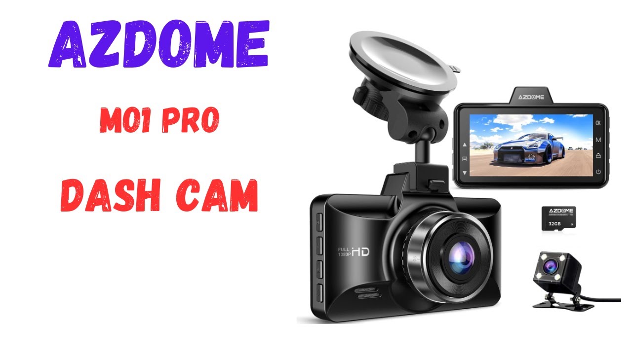 Camera Embarquée 1080p Dashcam AZDOME M01 Pro Avant/Arrière - Full HD 1080P Avec Carte 64G Et Mode Stationnement Mode Parking 24h G-sensor