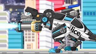 JURASSIC FIGHT #42: TARBO COPS (NINJA TYRANNO) - BATTLE+TRANS | DINO ROBOT CORPS | HI DINO 230312 screenshot 3