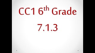 CC1 7 1 3  Lesson & Homework Help CPM