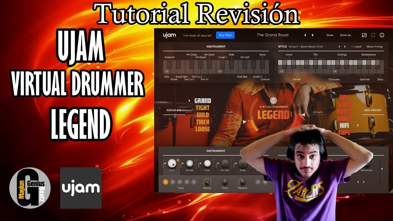 ujam Virtual Drummer LEGEND - Tutorial Revisión en Español - Lo