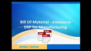 Eresource Erp Erp For Manufacturing Bill Of Manufacturing