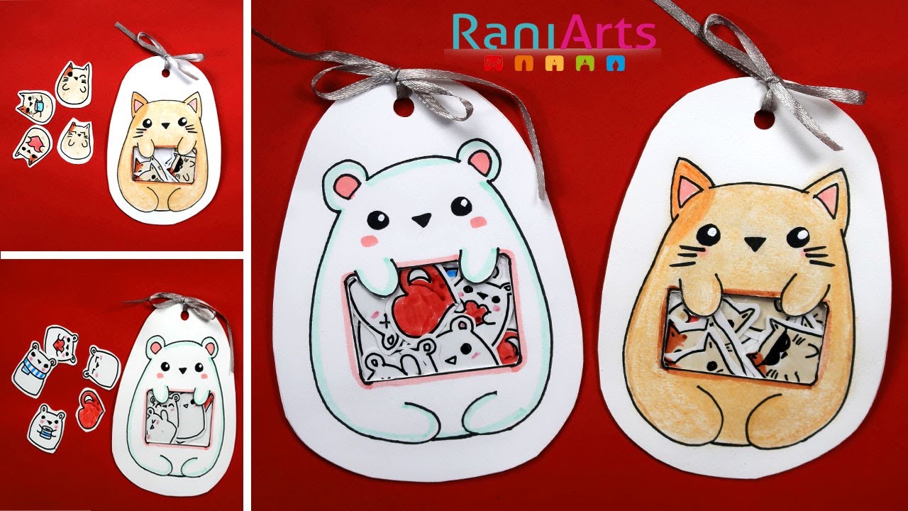HAZ STICKERS / PEGATINAS KAWAII (Oso y Gato) - DIY (fácil)