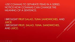 English Grades 5 and 6 -Unit 5 Lesson 4 Commas in a Series