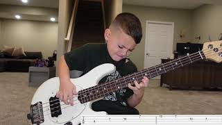 Video thumbnail of "Johnny B. Goode - Chuck Berry - Bass Cover with Tabs (Simplified)"