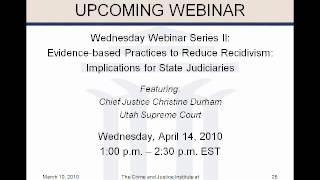 Wednesday Series I: Implementing EBP in Community Corrections, 6 of 6