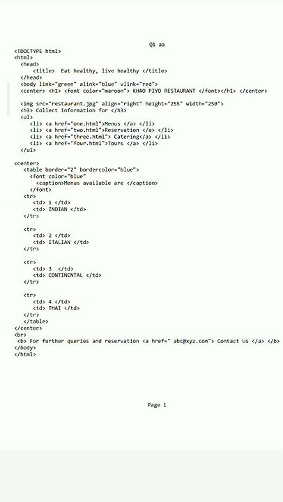 HTML Code for Khao Piyo Restaurant Project - YouTube