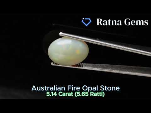 Product Video for: Certified Natural Australian Fire Opal Stone 5.14 Carat (5.65 Ratti) Oval Shape