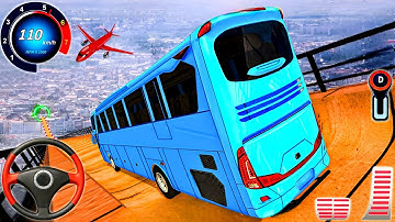 Sky Bus Mega Ramp Drive Simulator - Impossible Bus Stunt Driving 3D : Android Gameplay 